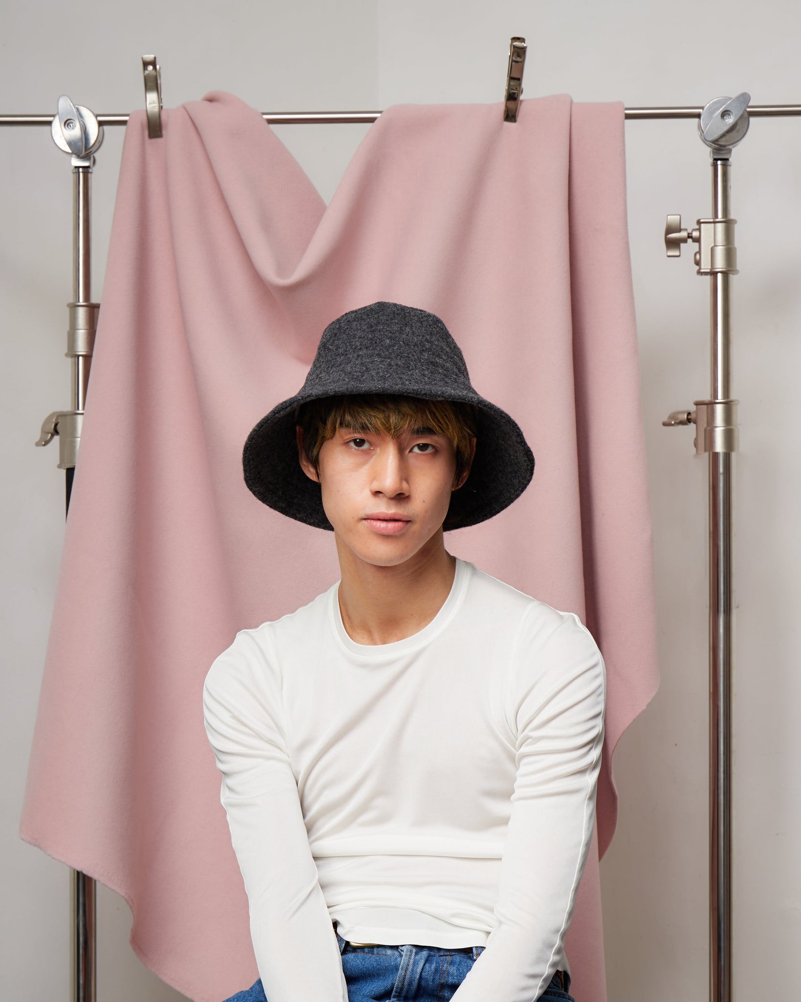 Charcoal Wool Bucket-Cloch Hat