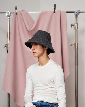 Charcoal Wool Bucket-Cloch Hat