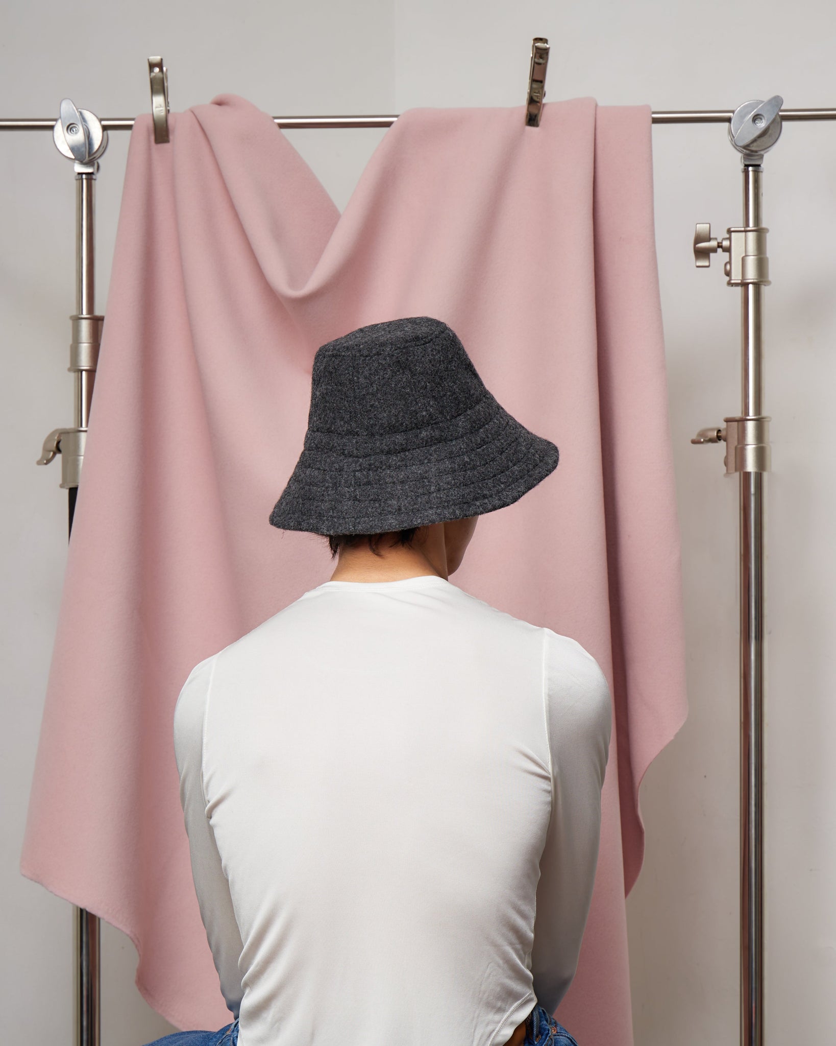 Charcoal Wool Bucket-Cloch Hat