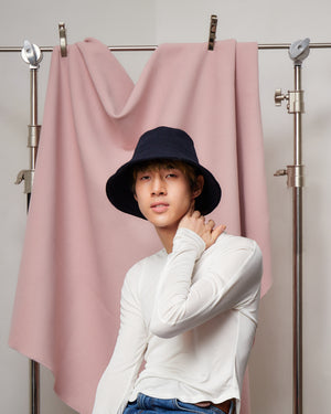 Navy Twill Winter Bucket-Cloch Hat