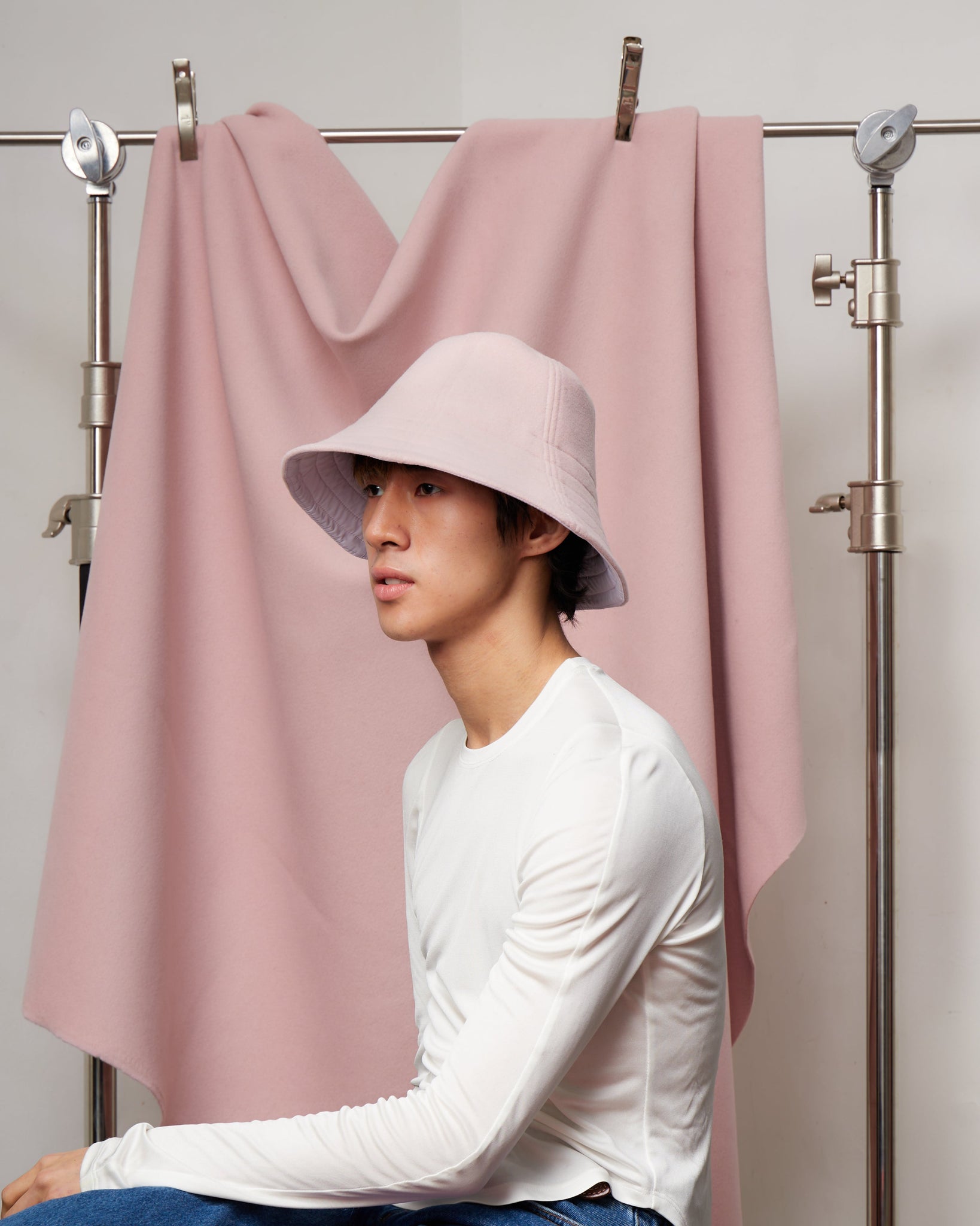 Candy-floss Wool/Cashmere Bucket-Cloch Hat