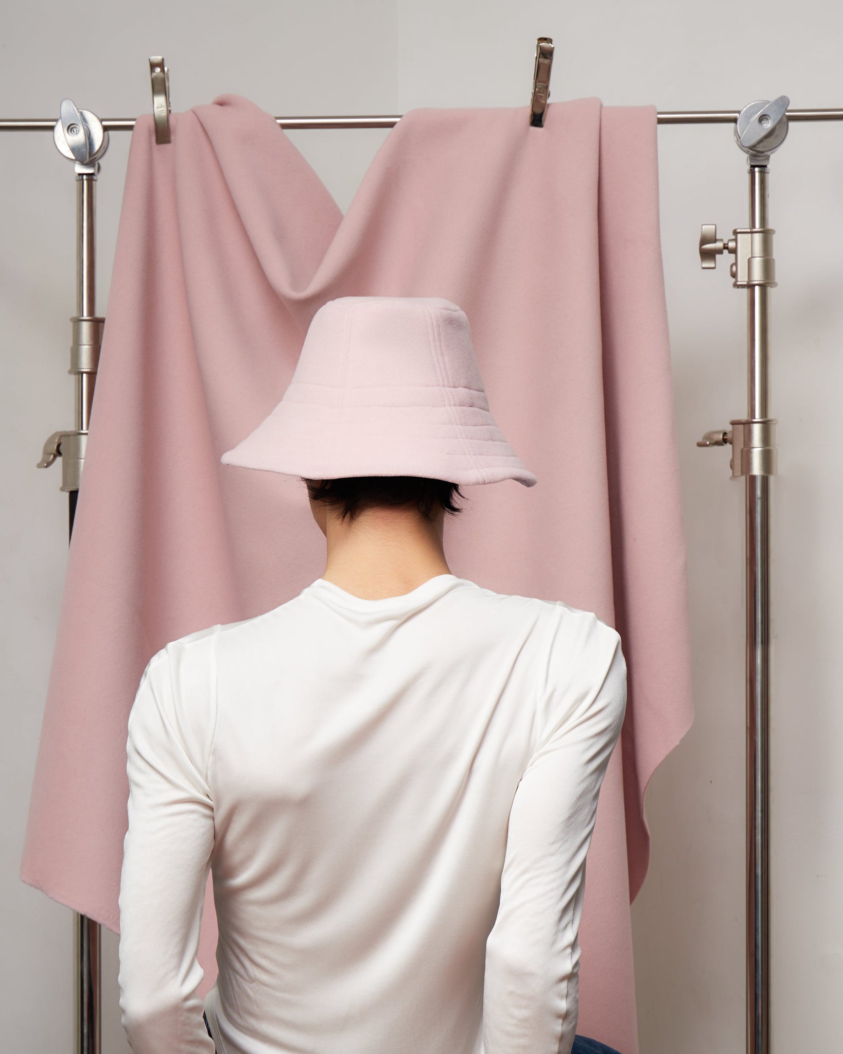 Candy-floss Wool/Cashmere Bucket-Cloch Hat