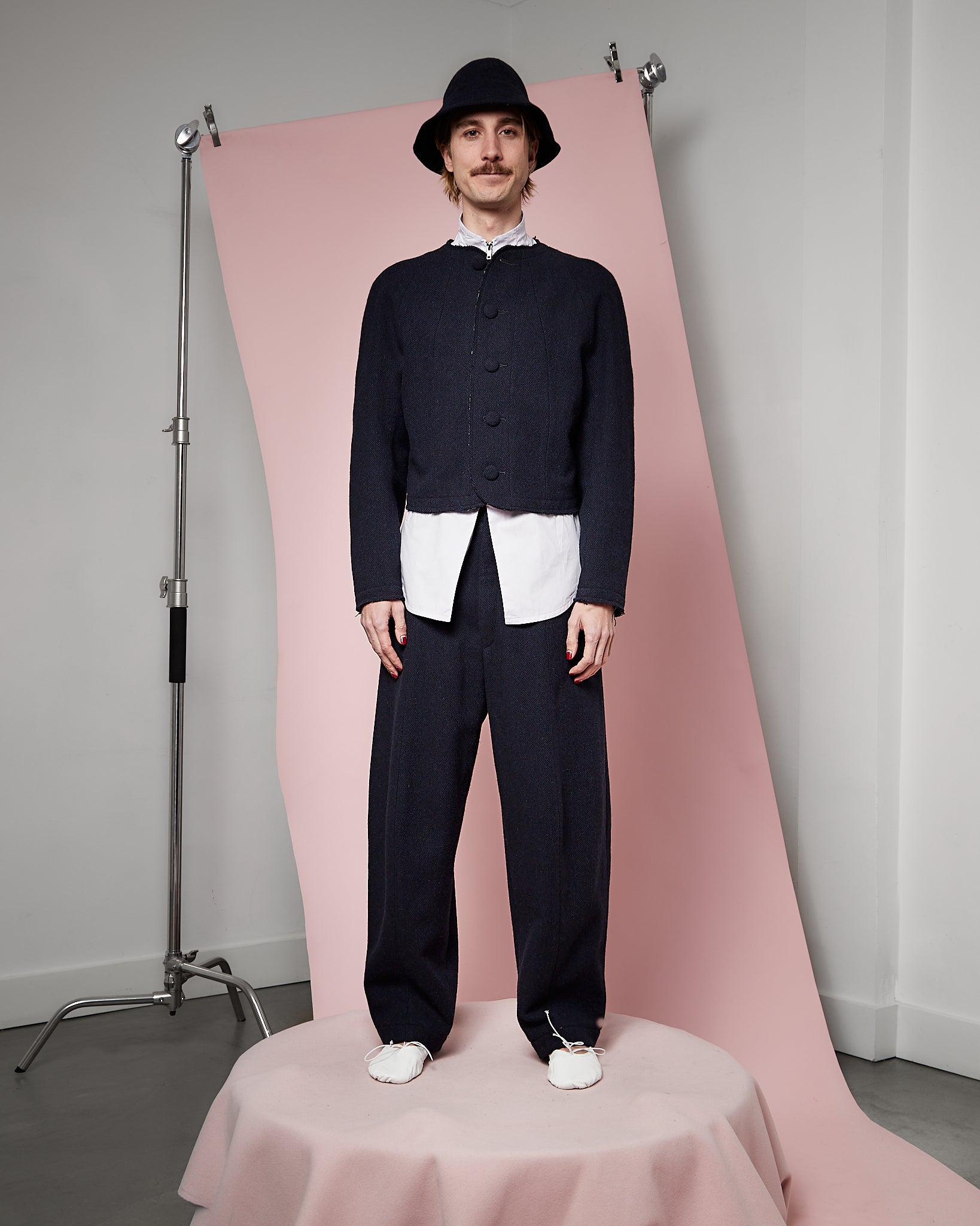 Navy Twill Wool Blob Jacket