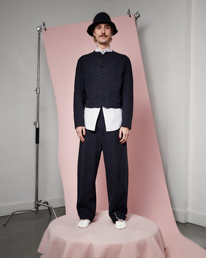 Navy Twill Wool Blob Jacket