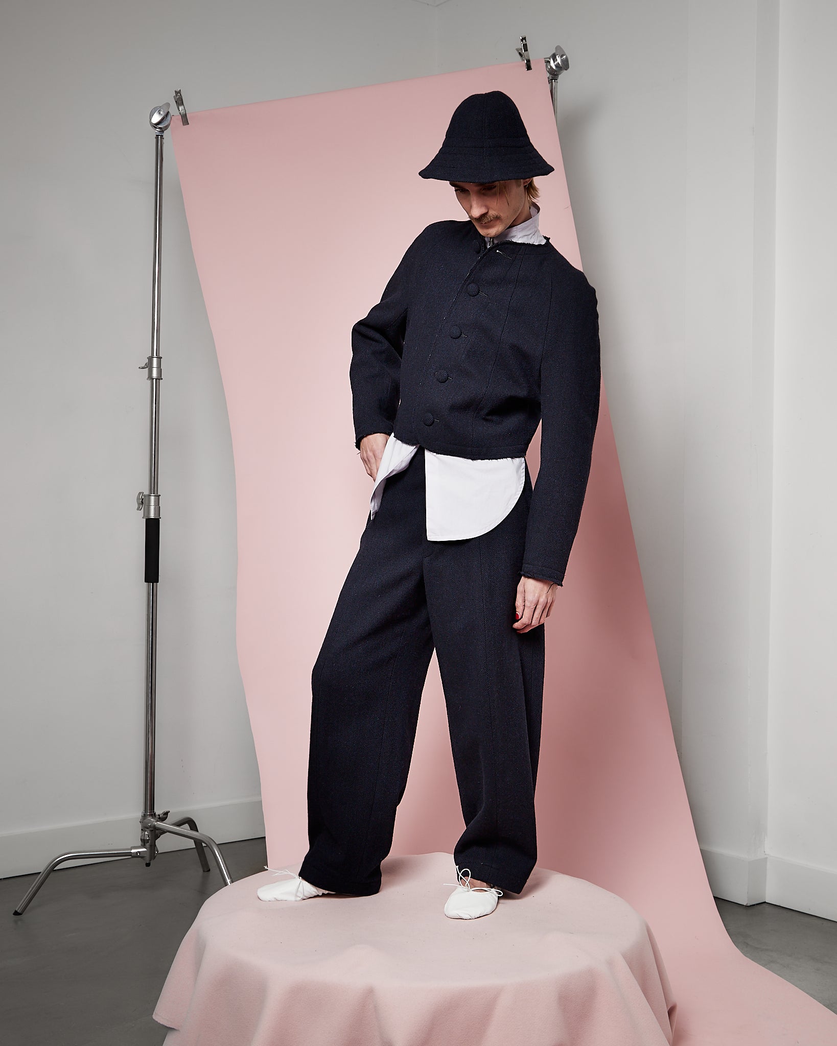 Navy Twill Wool Blob Jacket