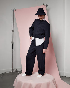 Navy Twill Wool Blob Jacket