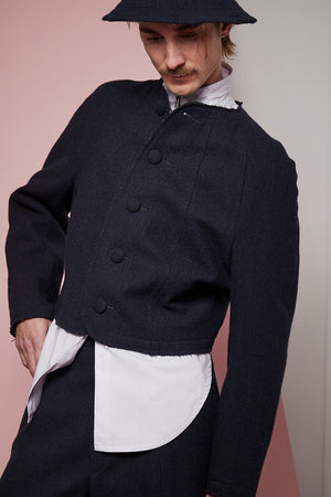 Navy Twill Wool Blob Jacket