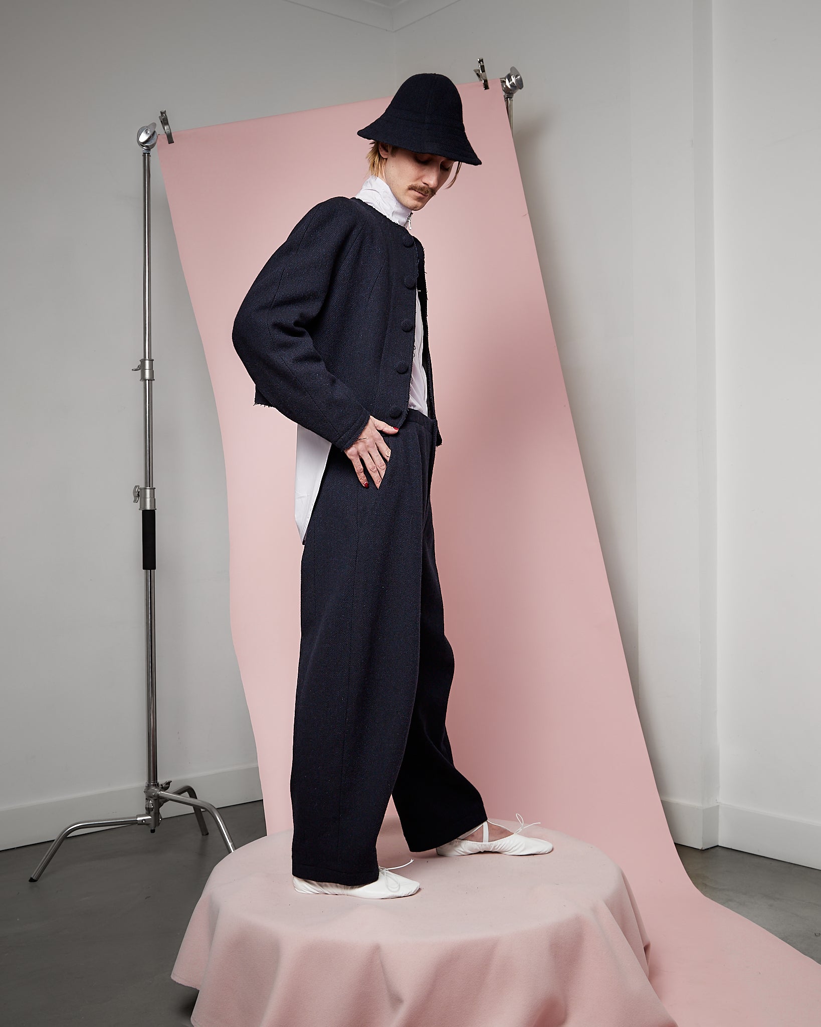 Navy Twill Wool Blob Jacket