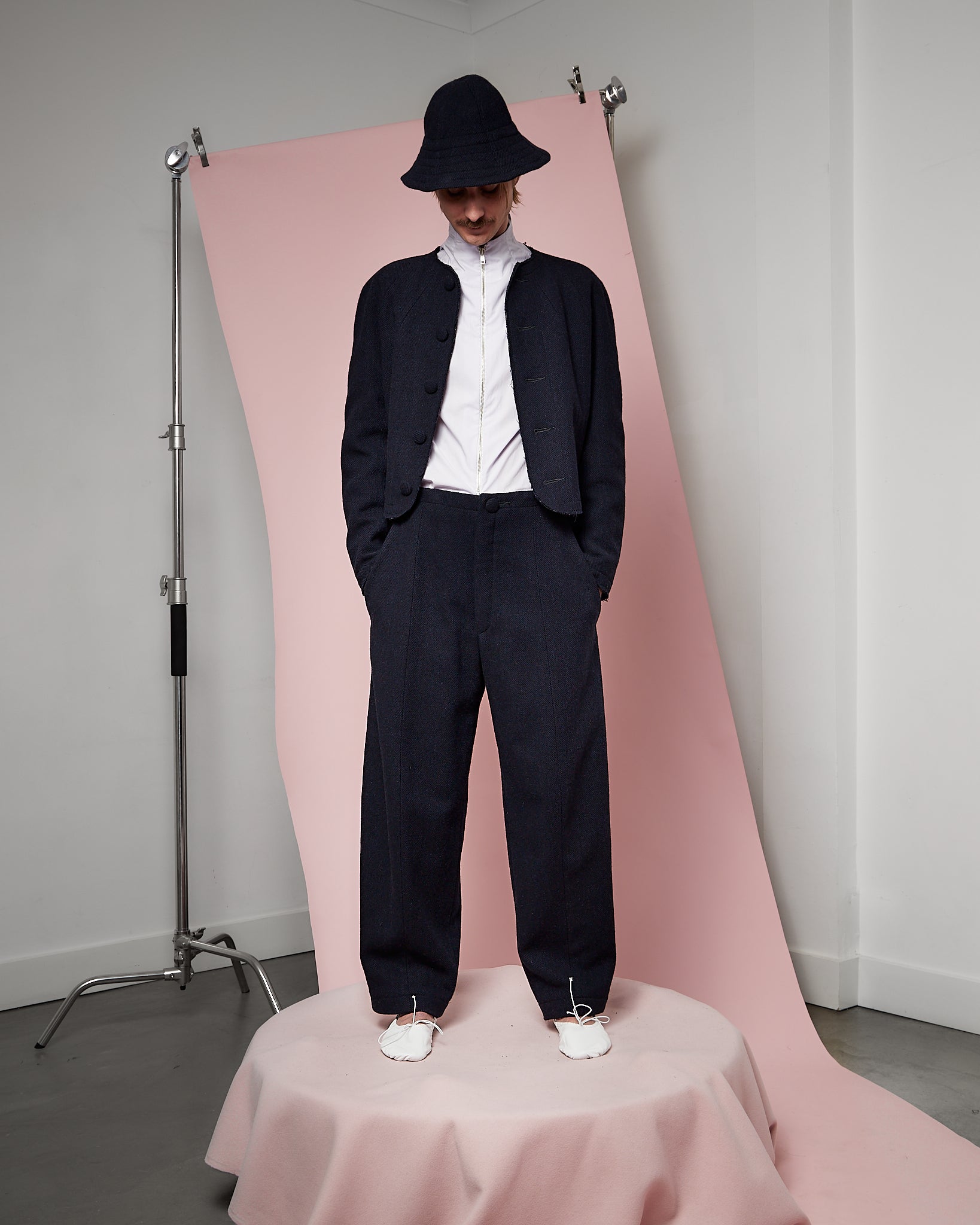 Navy Twill Wool Blob Jacket
