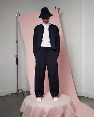 Navy Twill Wool Blob Jacket