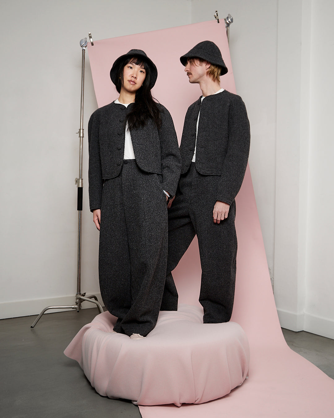 Charcoal Boiled Wool Blob Jacket
