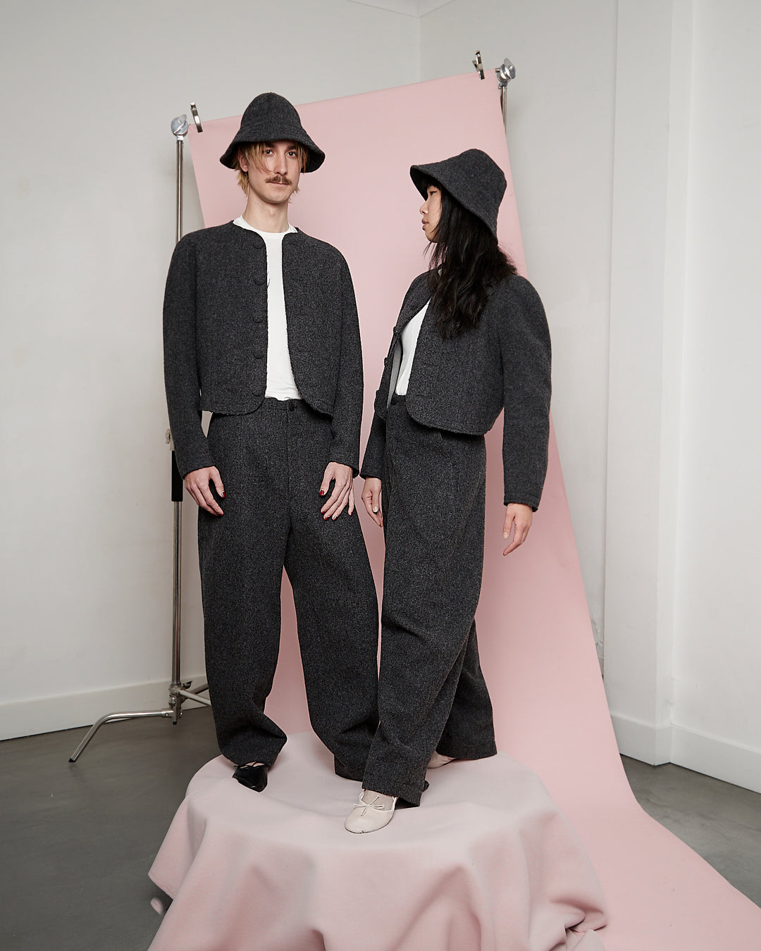 Charcoal Boiled Wool Blob Jacket