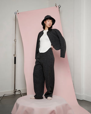Charcoal Boiled Wool Blob Jacket