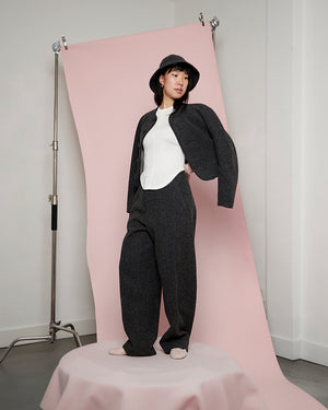 Charcoal Boiled Wool Blob Jacket
