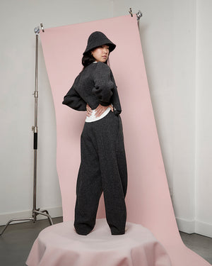 Charcoal Boiled Wool Blob Jacket