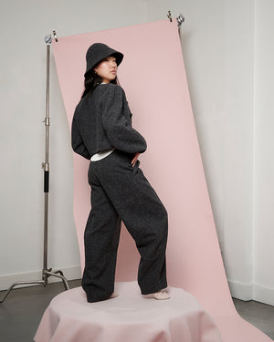 Charcoal Boiled Wool Blob Jacket