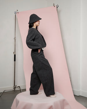 Charcoal Boiled Wool Blob Jacket