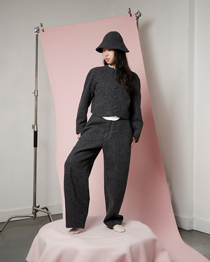 Charcoal Boiled Wool Blob Jacket