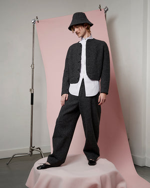 Charcoal Boiled Wool Blob Jacket