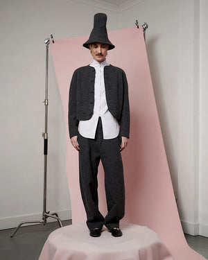 Charcoal Boiled Wool Blob Jacket