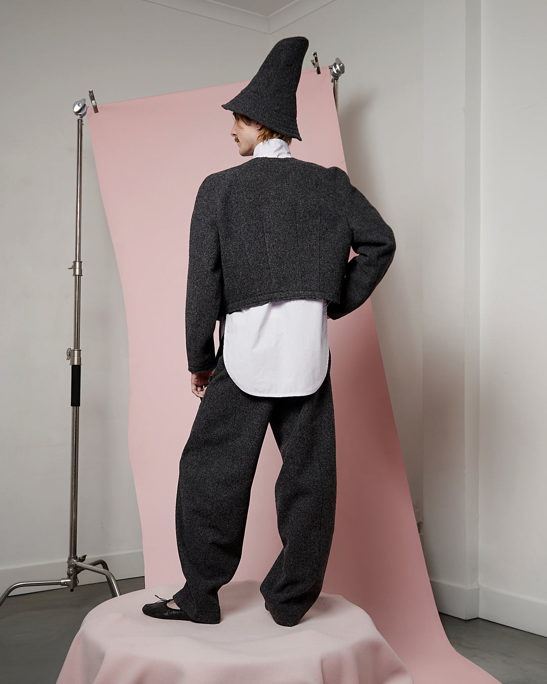 Charcoal Boiled Wool Blob Jacket