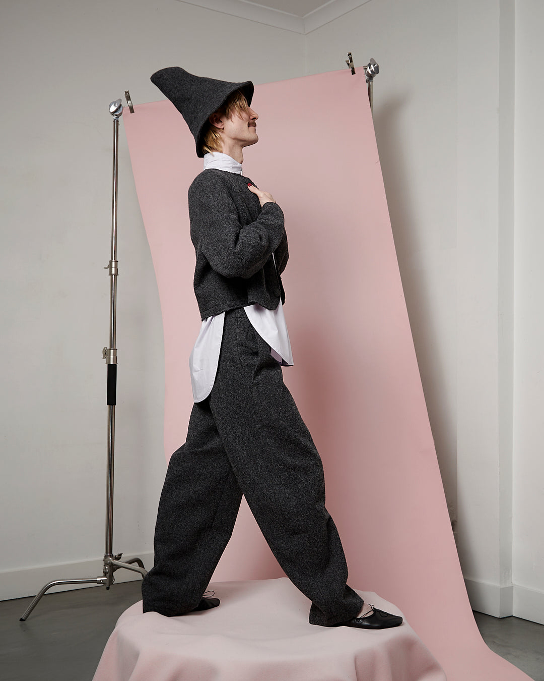 Charcoal Boiled Wool Blob Jacket