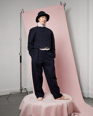 Navy Twill Wool Blob Jacket