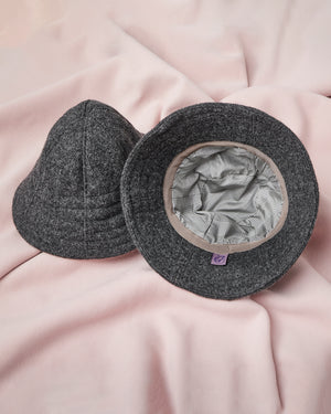 Charcoal Wool Bucket-Cloch Hat