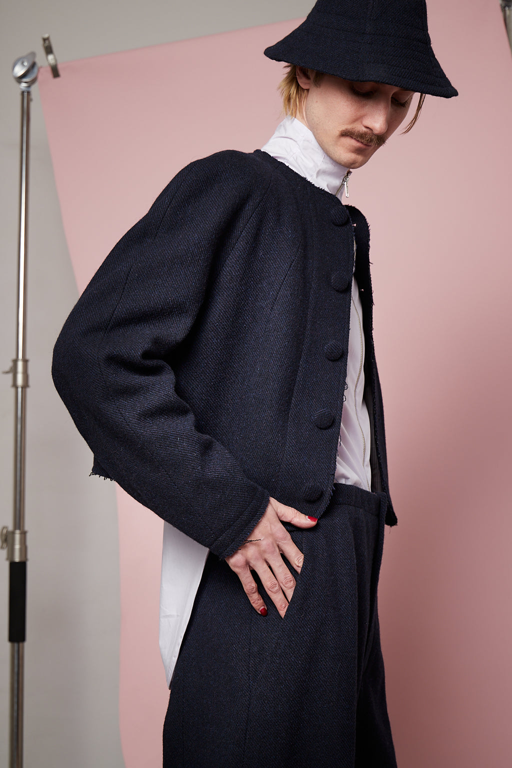 Navy Twill Wool Blob Jacket