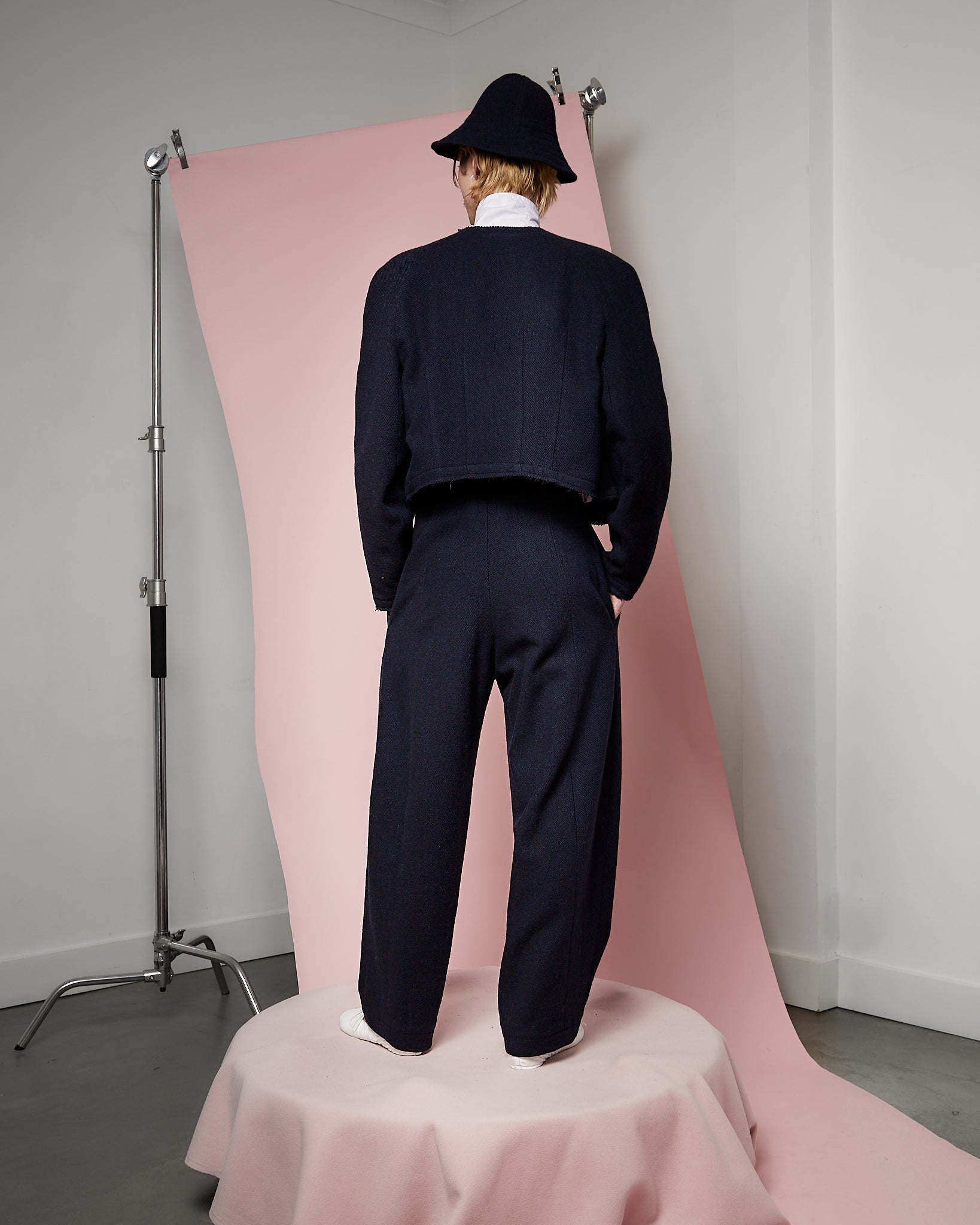 Navy Twill Wool Blob Jacket