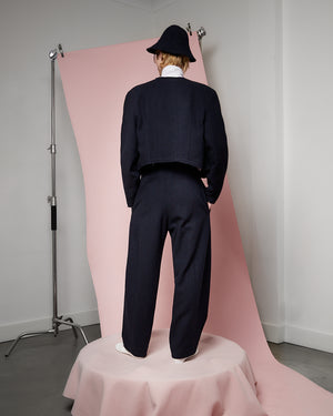 Navy Twill Wool Blob Jacket