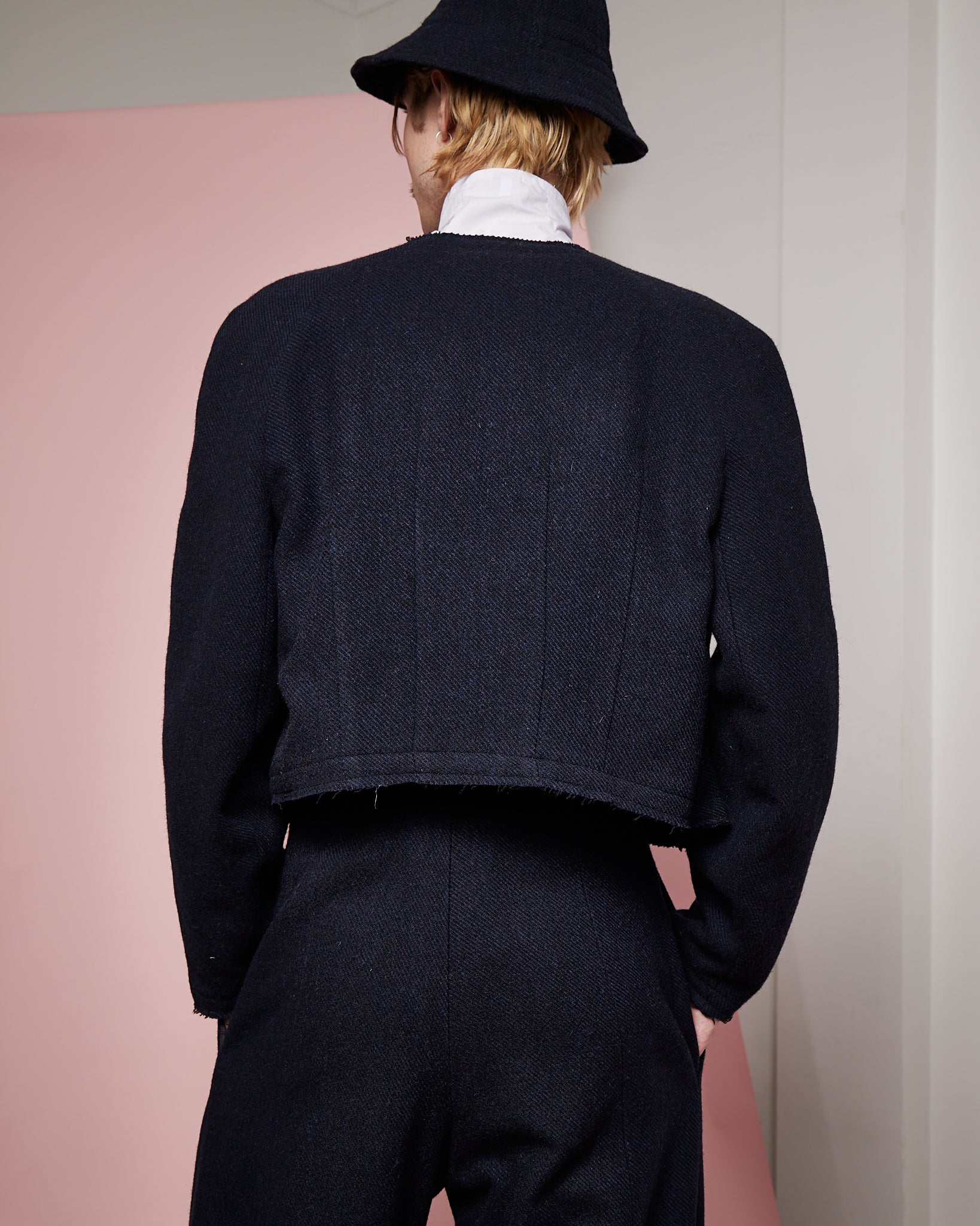 Navy Twill Wool Blob Jacket